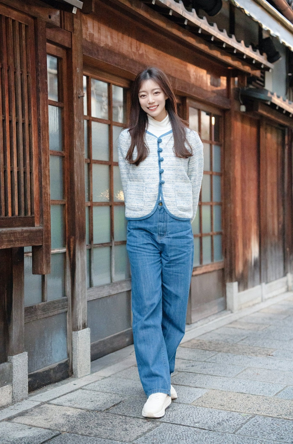 Collarless Ball Ball Tweed KF Jacket 波波盤扣花呢外套