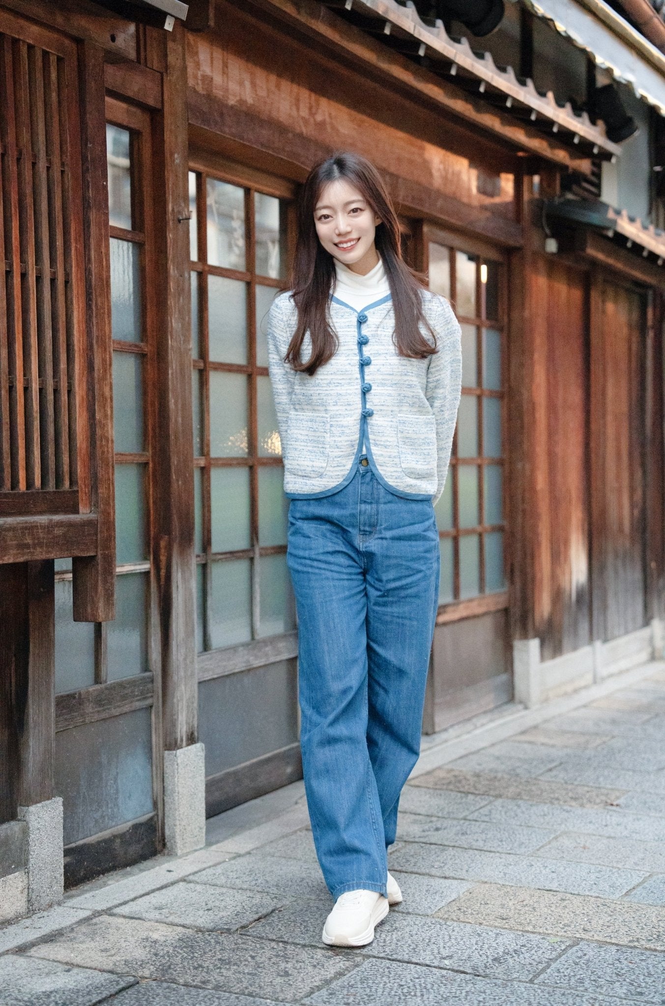 Collarless Ball Ball Tweed KF Jacket 波波盤扣花呢外套