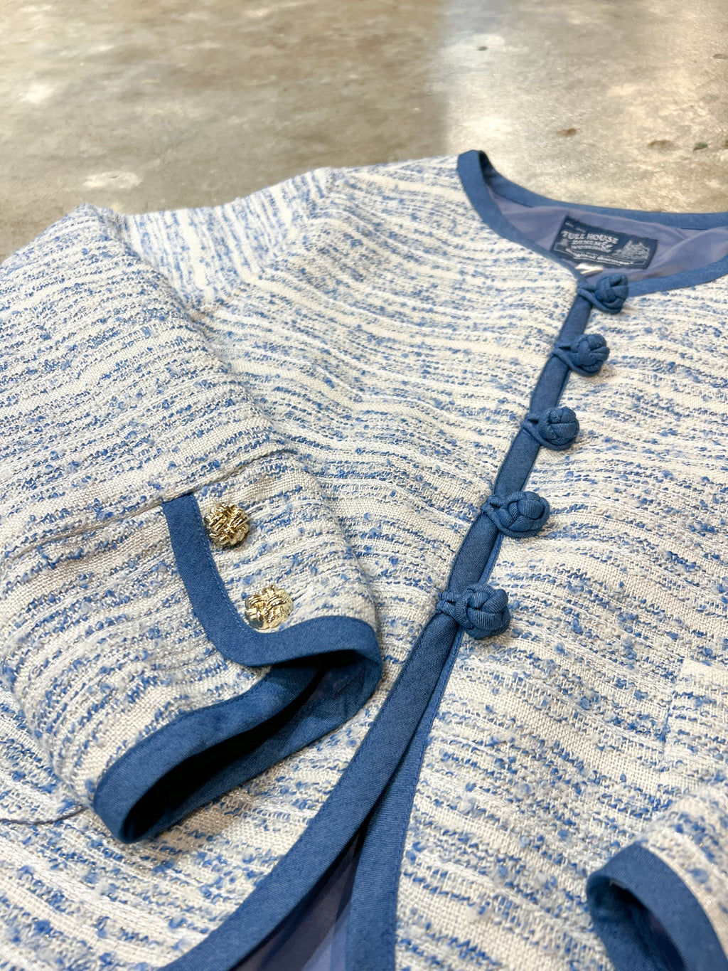 Collarless Ball Ball Tweed KF Jacket 波波盤扣花呢外套