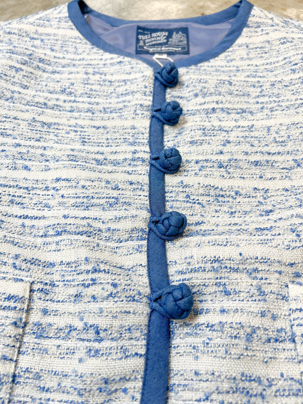 Collarless Ball Ball Tweed KF Jacket 波波盤扣花呢外套