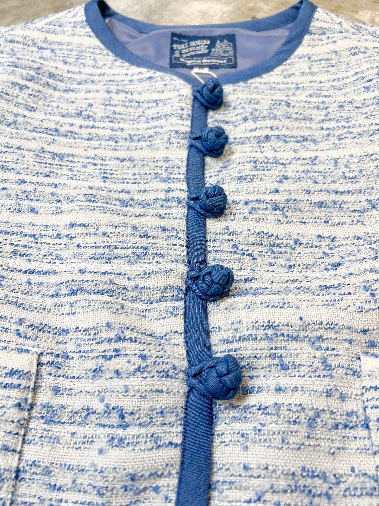 Collarless Ball Ball Tweed KF Jacket 波波盤扣花呢外套