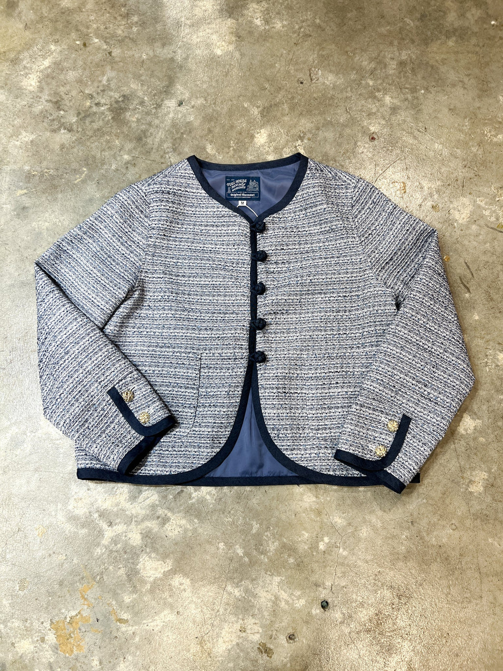 Collarless Ball Ball Tweed KF Jacket 波波盤扣花呢外套