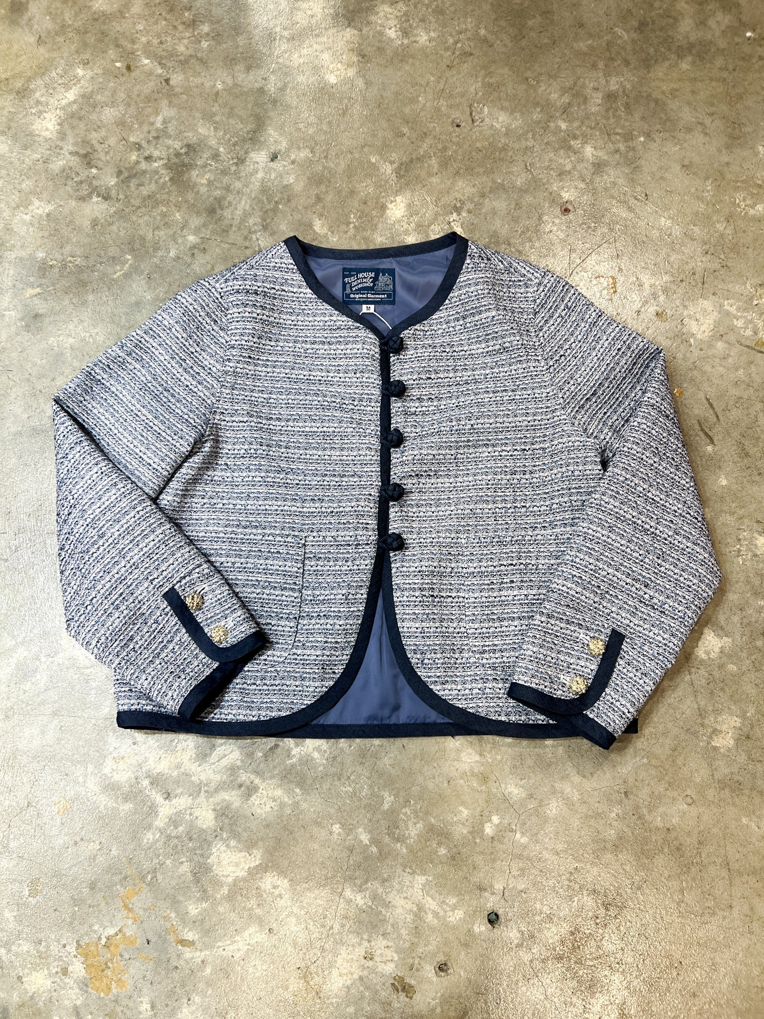 Collarless Ball Ball Tweed KF Jacket 波波盤扣花呢外套