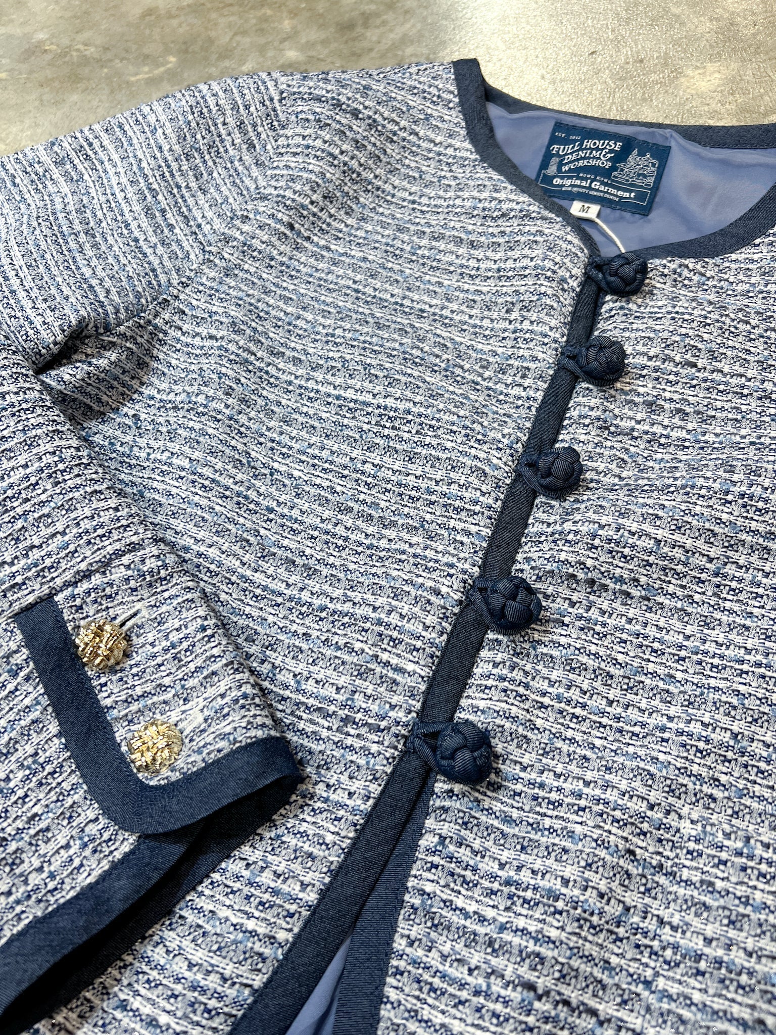 Collarless Ball Ball Tweed KF Jacket 波波盤扣花呢外套