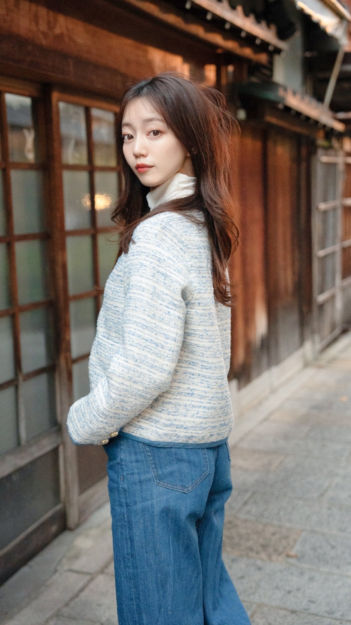 Collarless Ball Ball Tweed KF Jacket 波波盤扣花呢外套