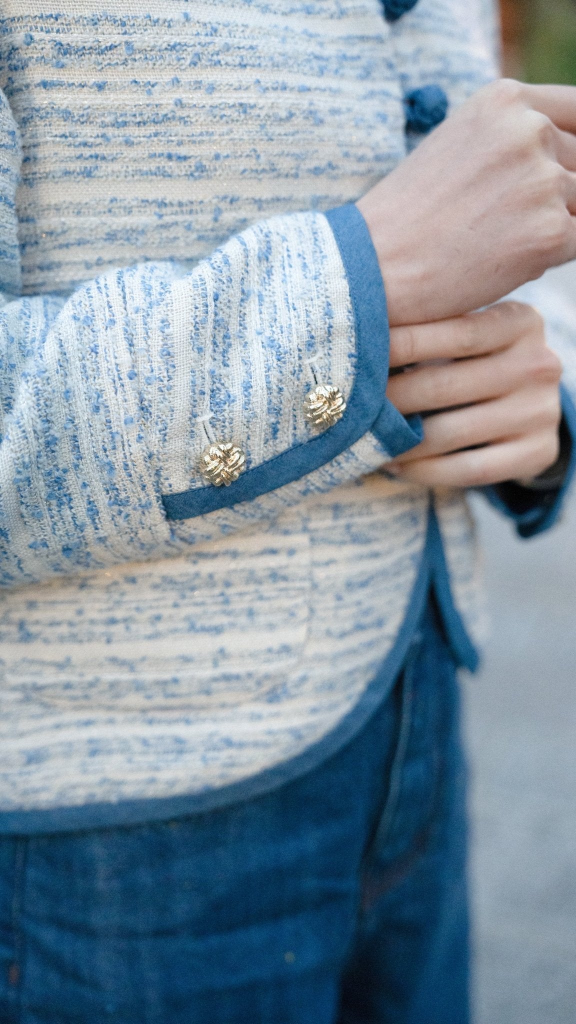 Collarless Ball Ball Tweed KF Jacket 波波盤扣花呢外套