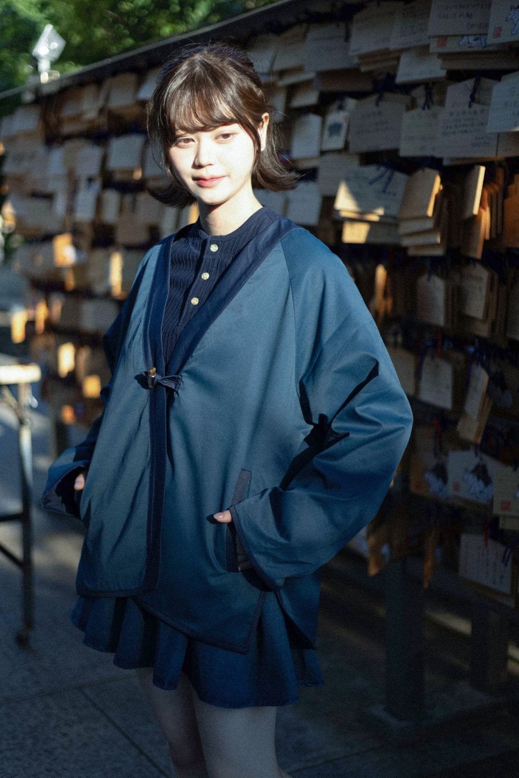 雙面すもう兎 Embroidery Reversible Kimono