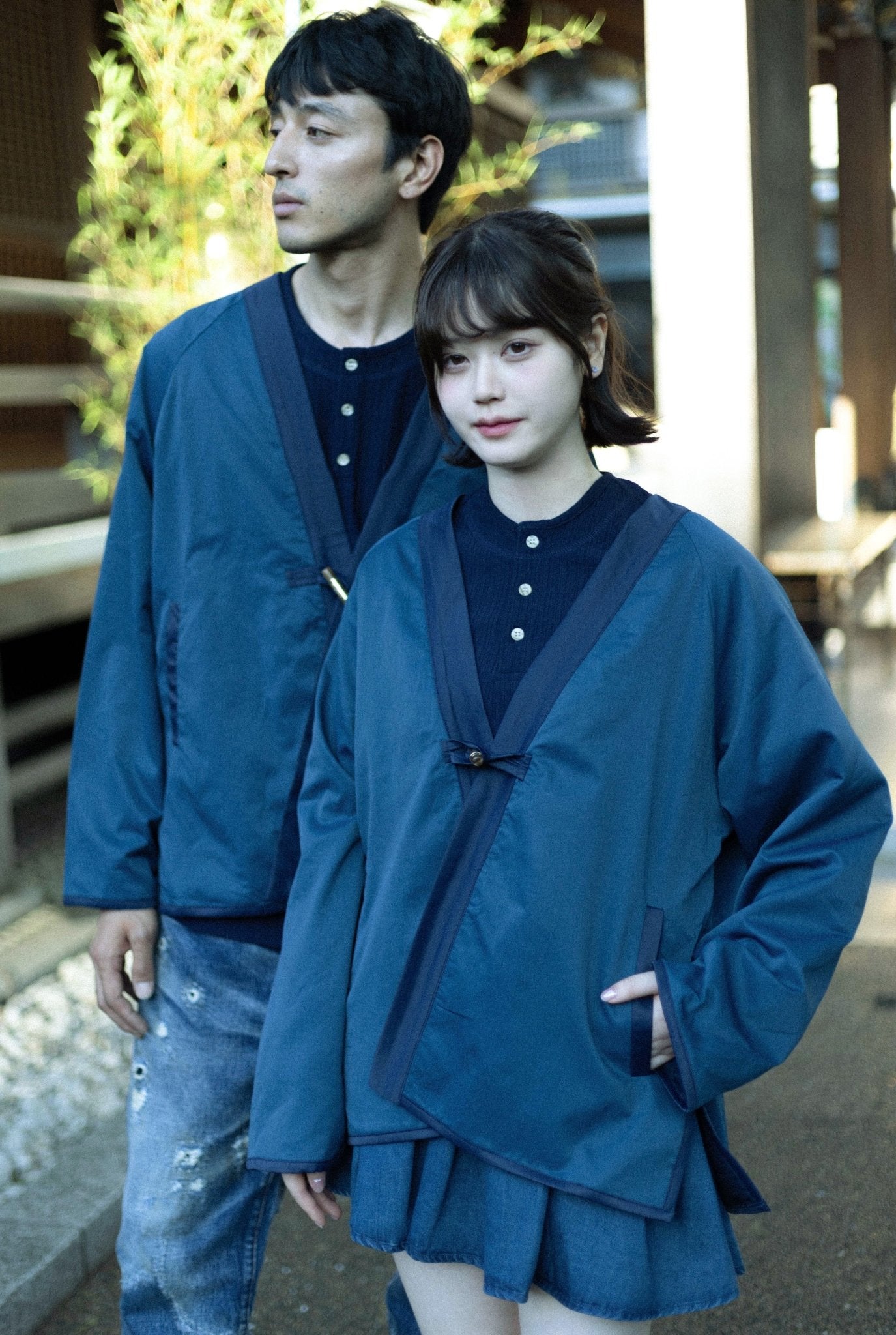 雙面すもう兎 Embroidery Reversible Kimono