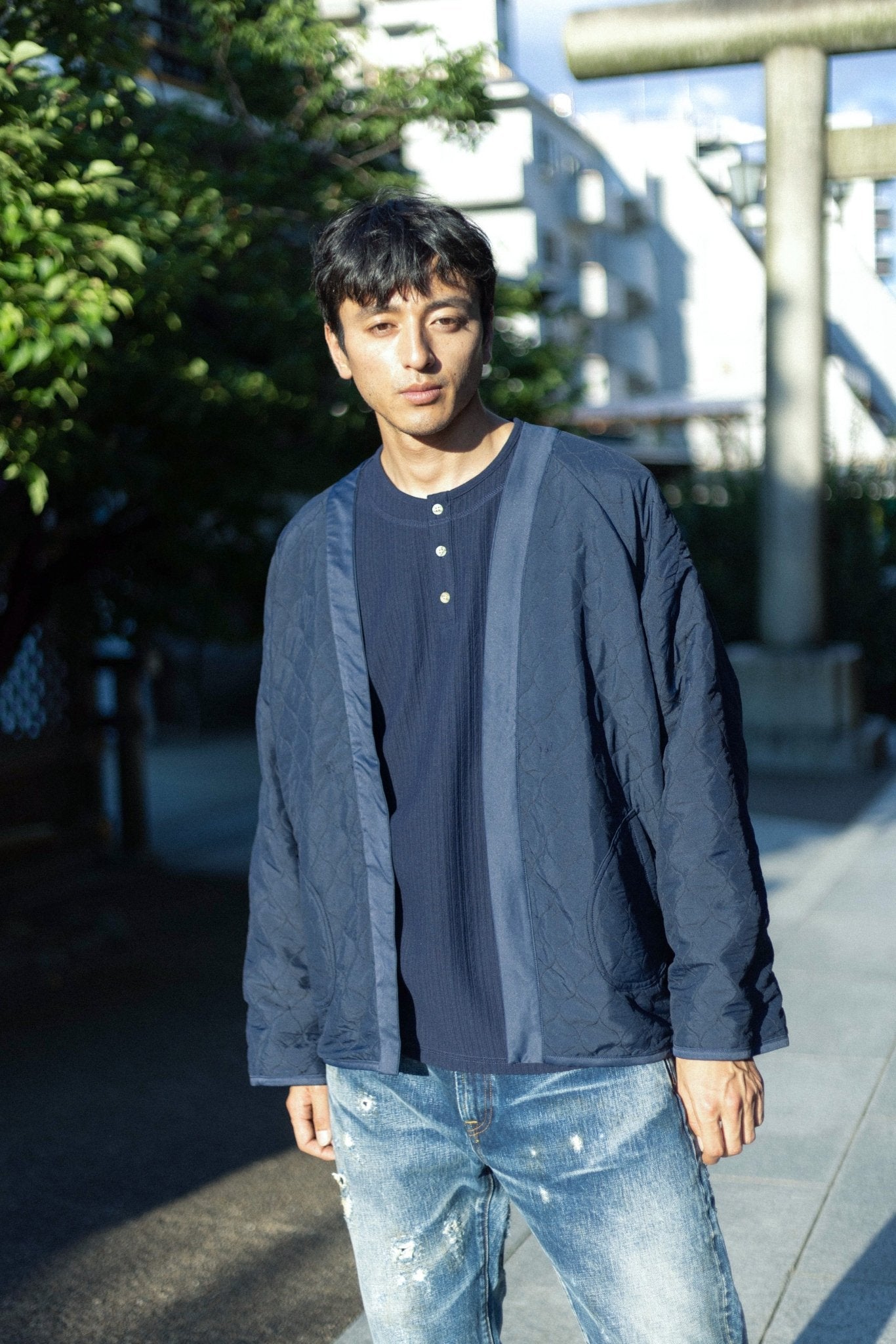 雙面すもう兎 Embroidery Reversible Kimono