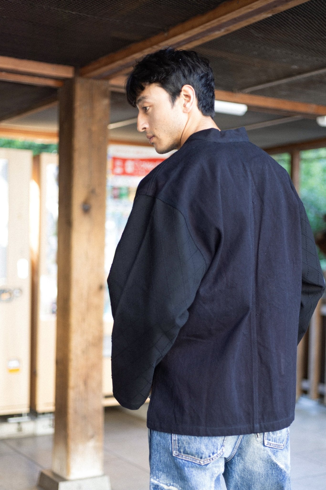 墨色套染紺桔梗劍道服羽織Ink Black Over Dyeing Konkikyou Haori