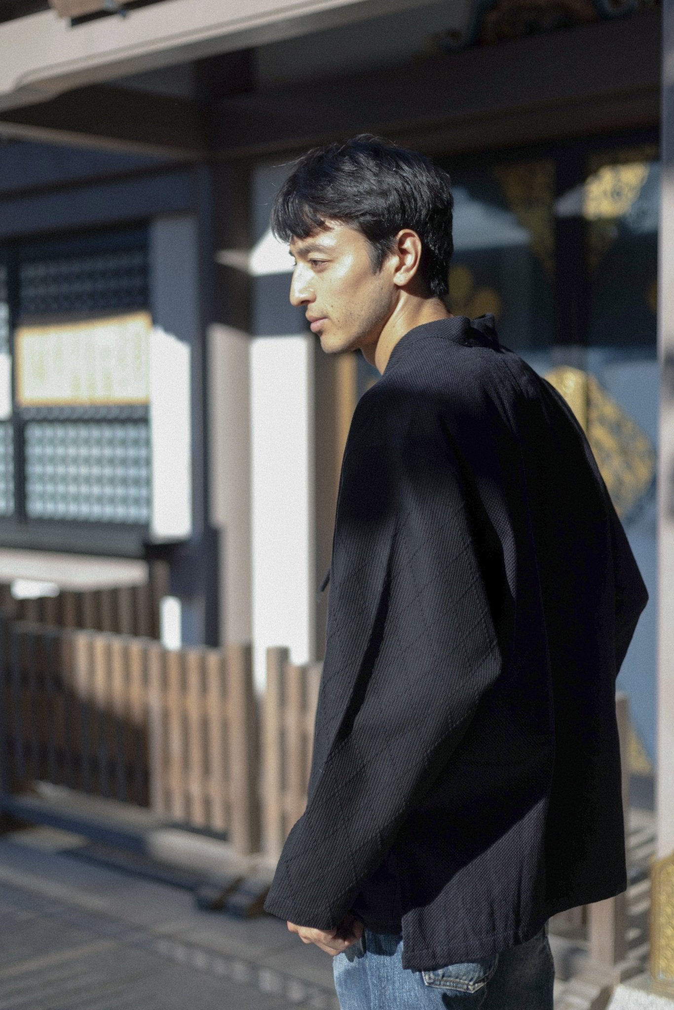 墨色套染紺桔梗劍道服羽織Ink Black Over Dyeing Konkikyou Haori