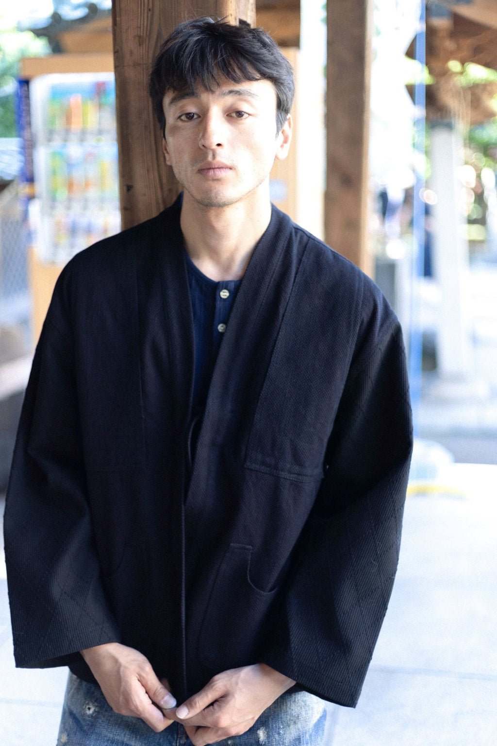墨色套染紺桔梗劍道服羽織Ink Black Over Dyeing Konkikyou Haori