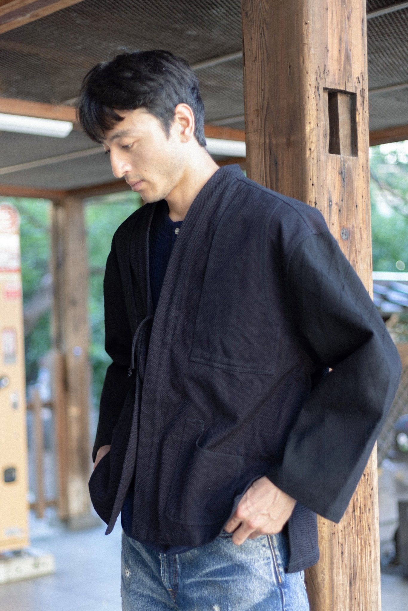 墨色套染紺桔梗劍道服羽織Ink Black Over Dyeing Konkikyou Haori