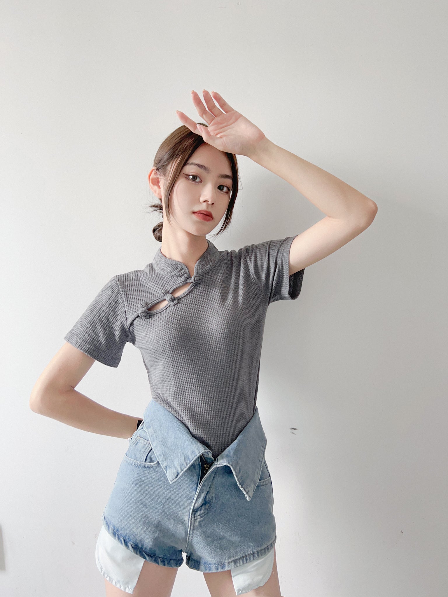 Waffle KF Crop Tee