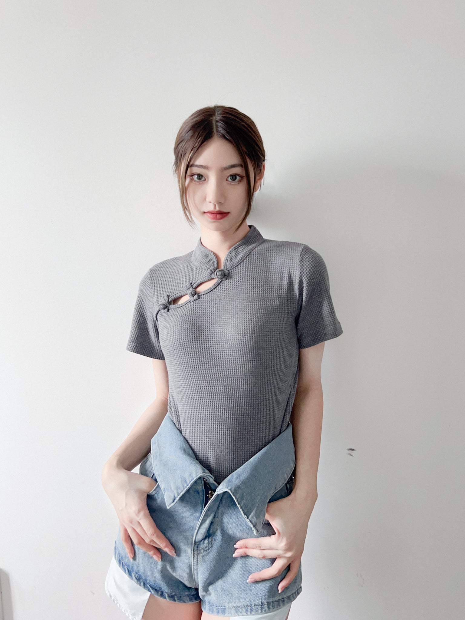 Waffle KF Crop Tee