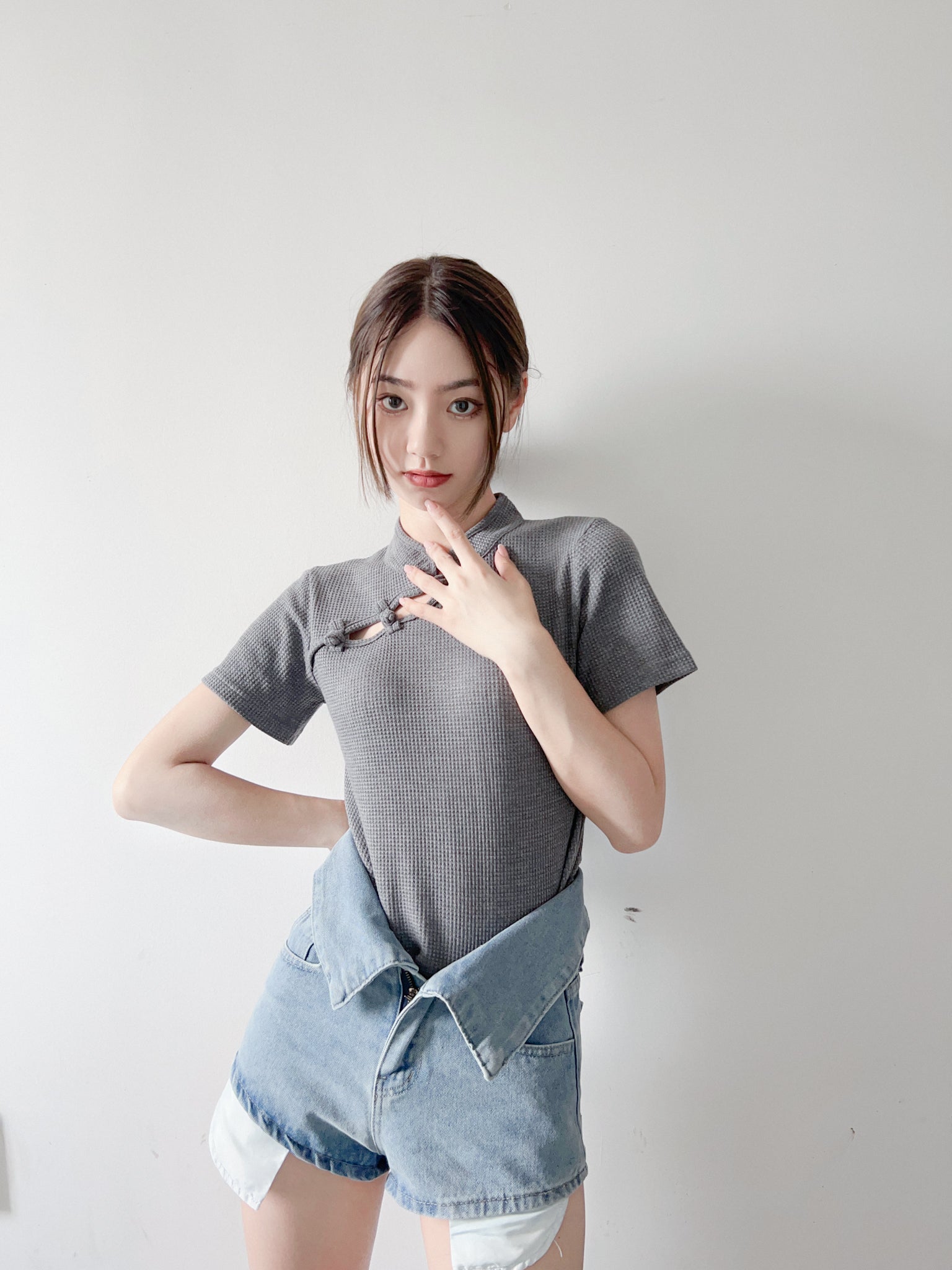 Waffle KF Crop Tee