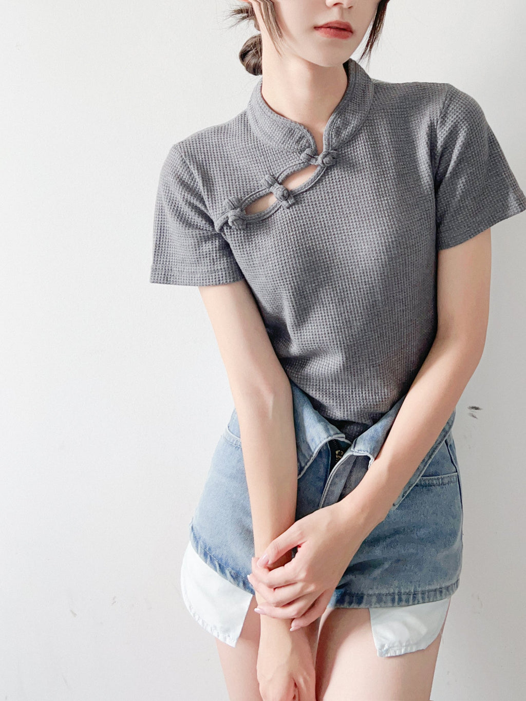 Waffle KF Crop Tee