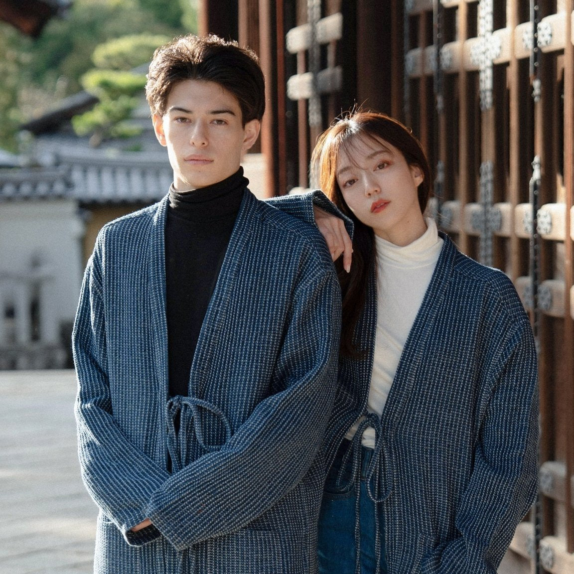 Waffle Tweed Denim Kimono 華夫格織紋牛仔袍