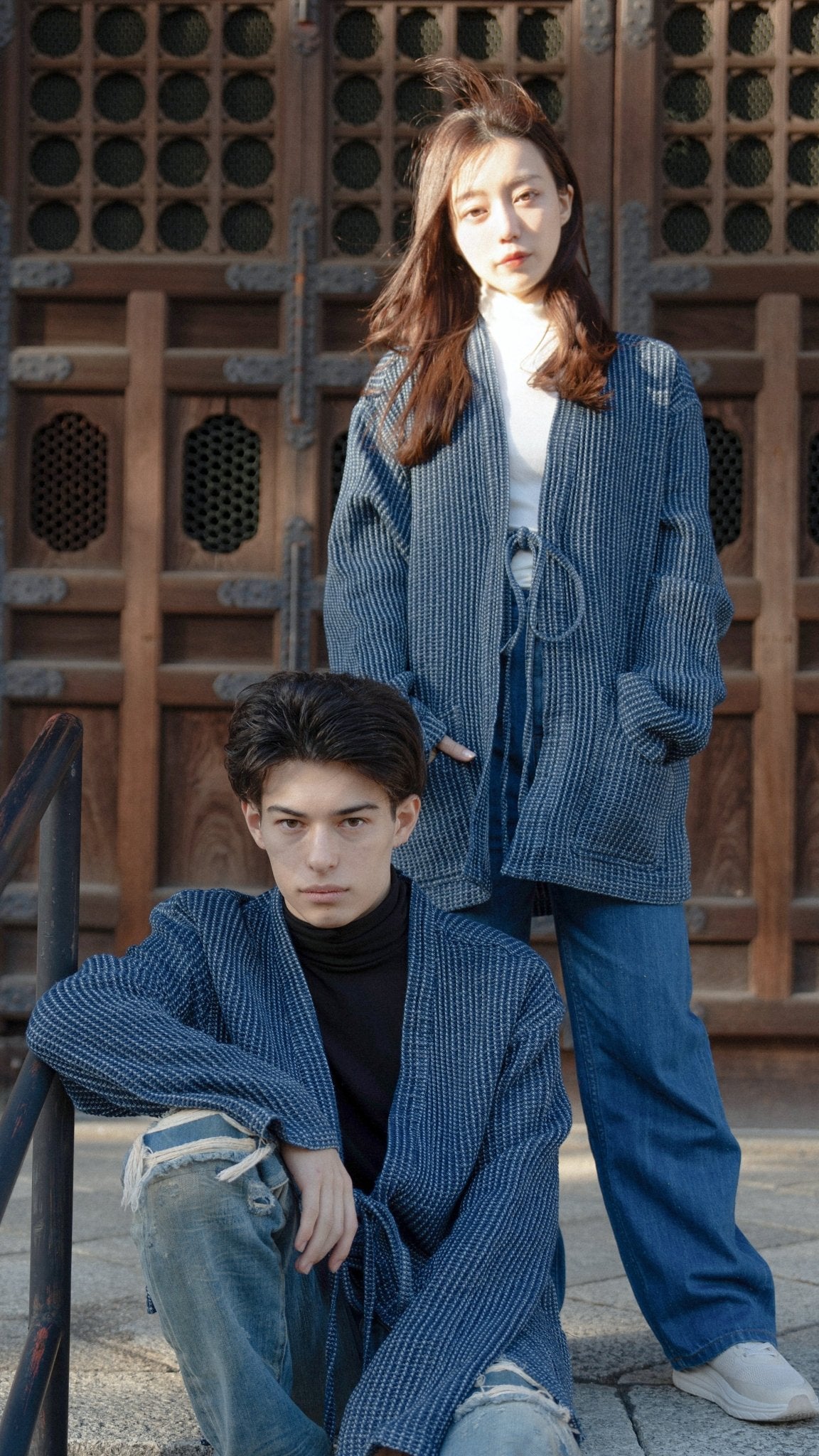 Waffle Tweed Denim Kimono 華夫格織紋牛仔袍