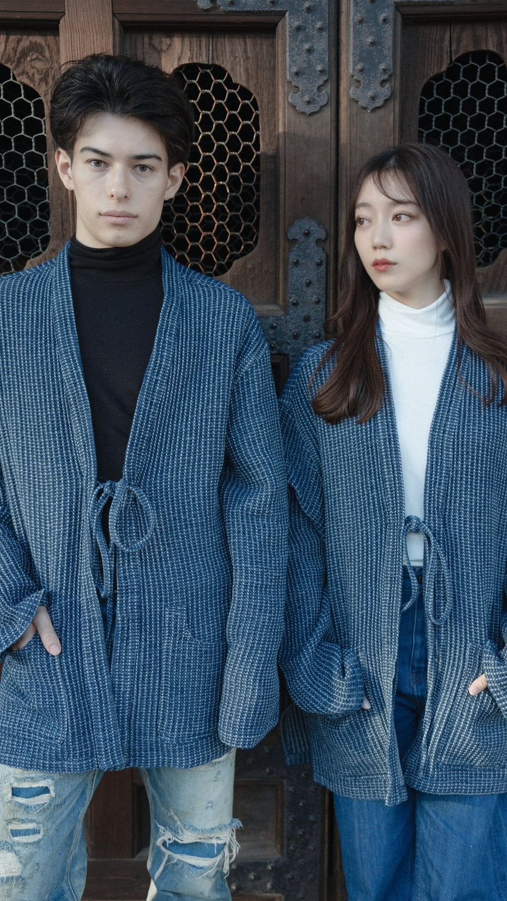 Waffle Tweed Denim Kimono 華夫格織紋牛仔袍