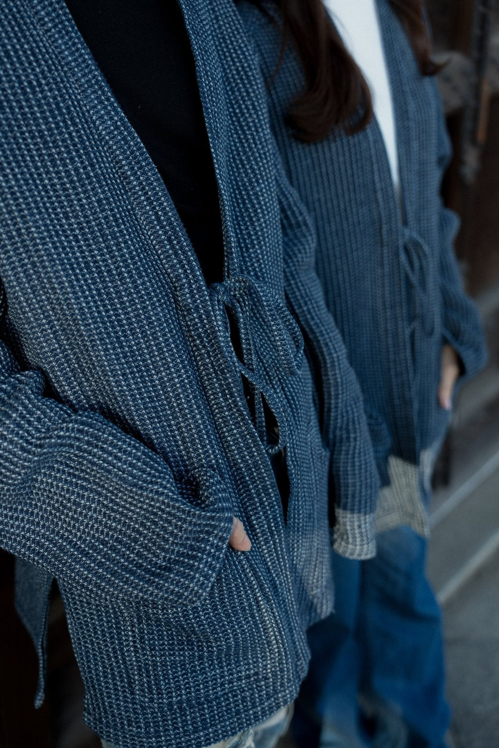 Waffle Tweed Denim Kimono 華夫格織紋牛仔袍